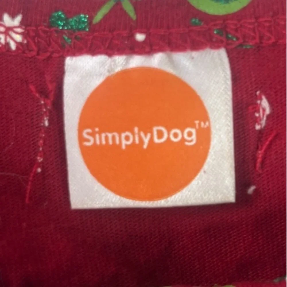 Christmas Dog Dress Red Green Glitter Size Small Snowflake Print Faux Fur Hem‎